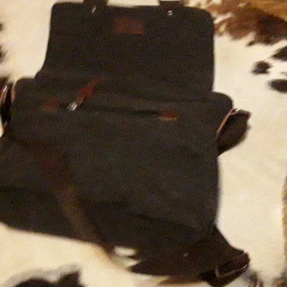 New Canas/Leather Cross Over Bag - Picture 3 of 3